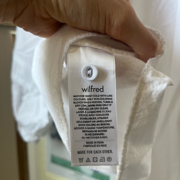 Wilfred Aritzia Verbena Poplin White Frill Collar Long Sleeve Top Blouse XS - Picture 13 of 13